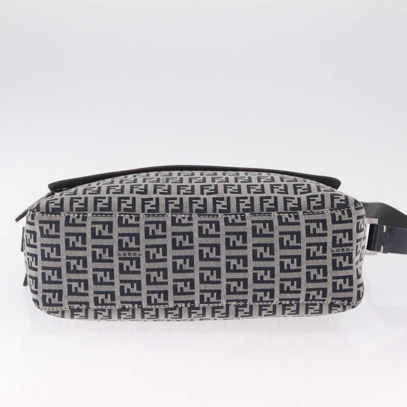 Fendi Shoulder Zucchino Canvas Navy Bag