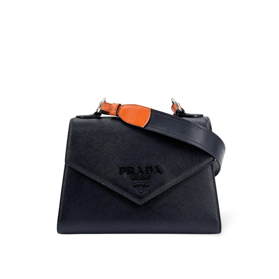 Prada Monochrome Saffiano Leather Navy Bag