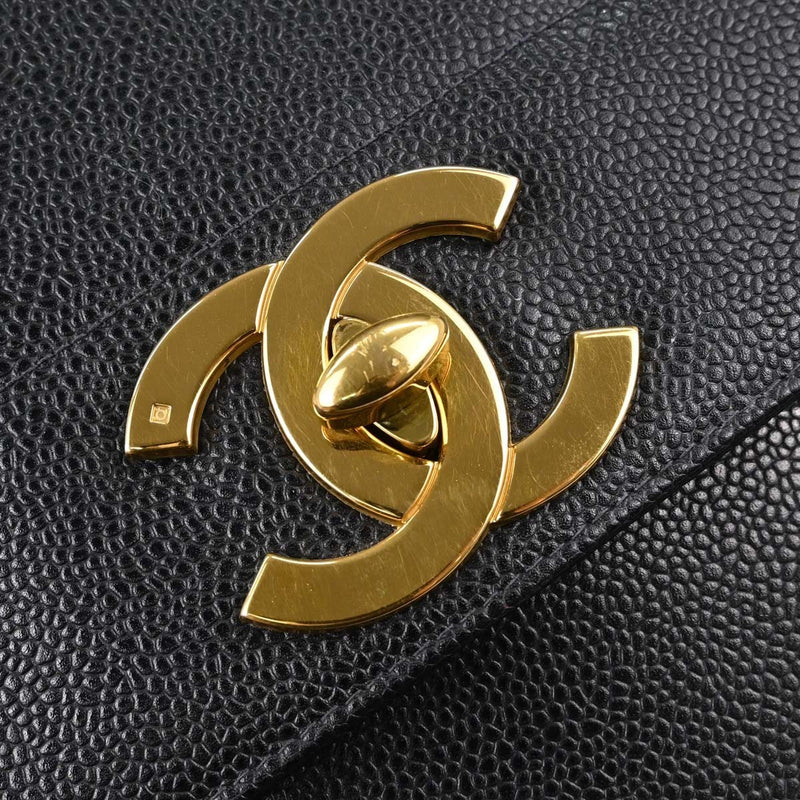 Chanel Vintage Top Handle Vertical Quilt Caviar Black Calfskin Bag