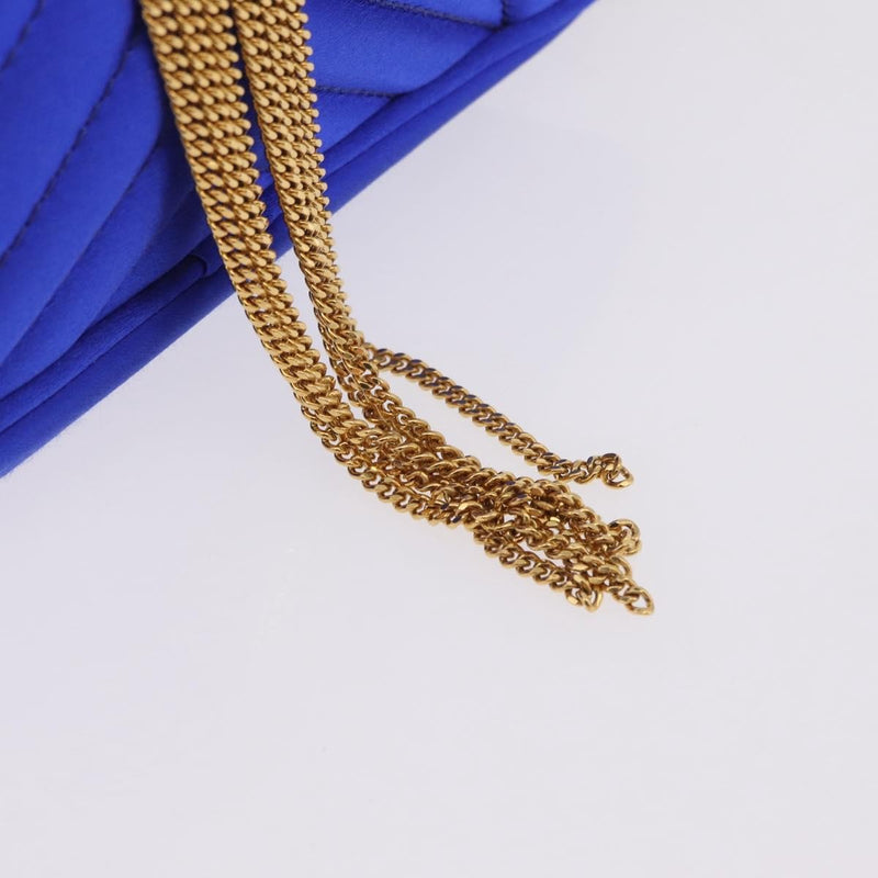 Stella Mccartney Star Camera Quilted Satin Blue Bag