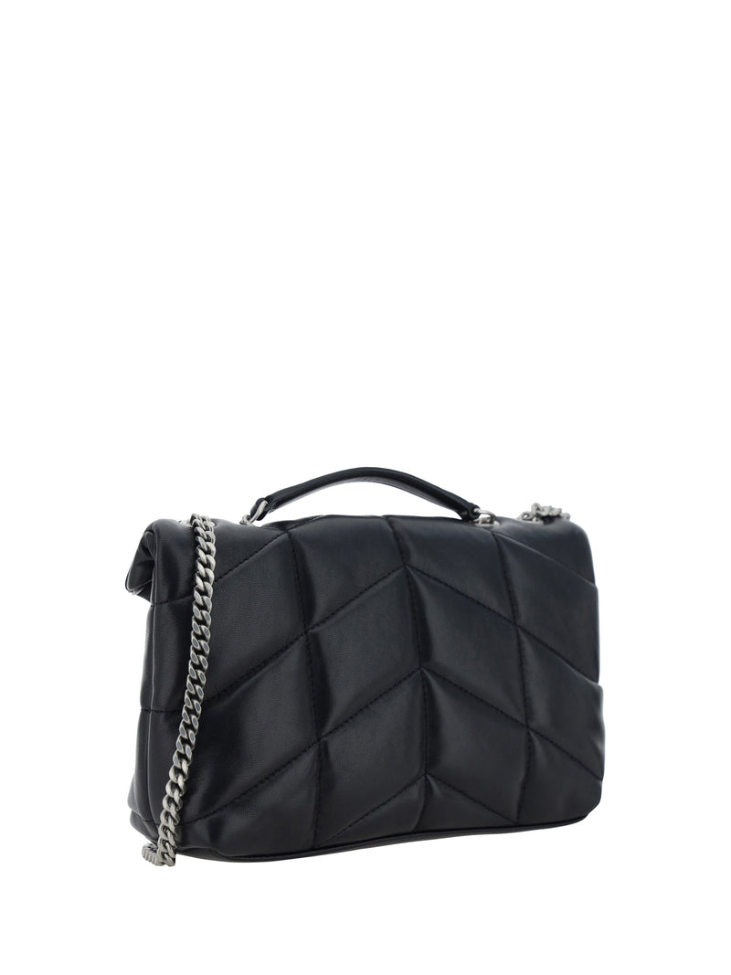 Saint Laurent Quilted Lambskin Shoulder Bag — Black Lamb Ovis Aries