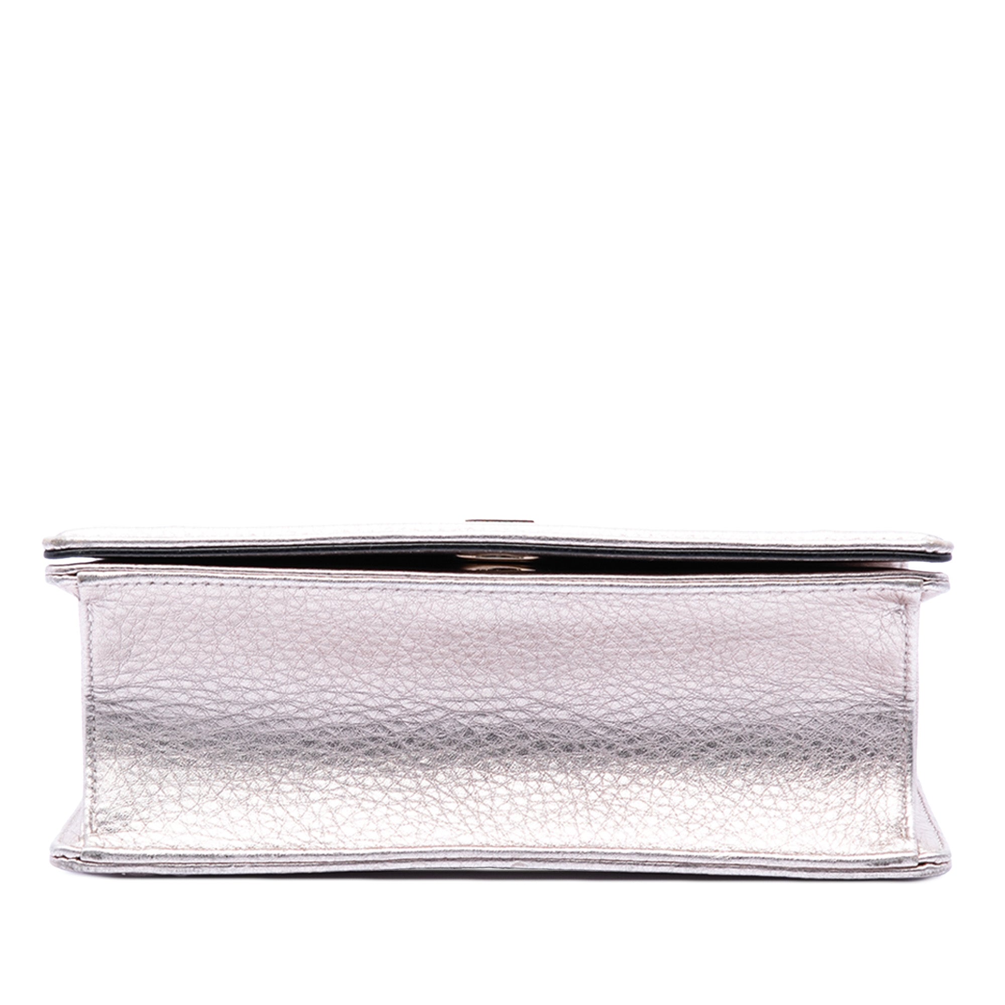Small Metallic Grained Calfskin Diorama Flap - Image 3