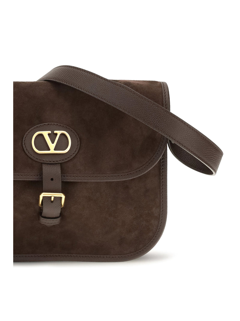 Valentino Garavani Antibes Shoulder Bag — Brown Calf Leather Bos Taurus