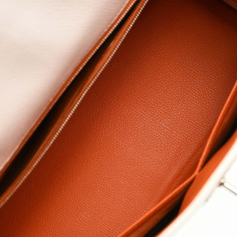 Hermes Kelly Sellier Epsom White Leather Bag