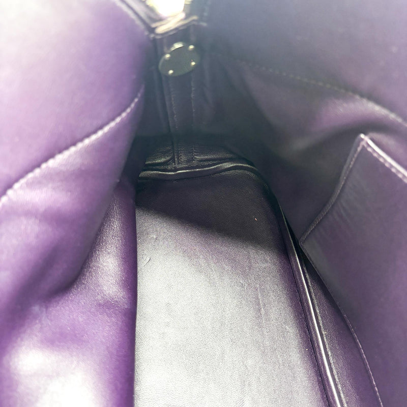 Hermes Bolide Clemence Purple Leather Bag
