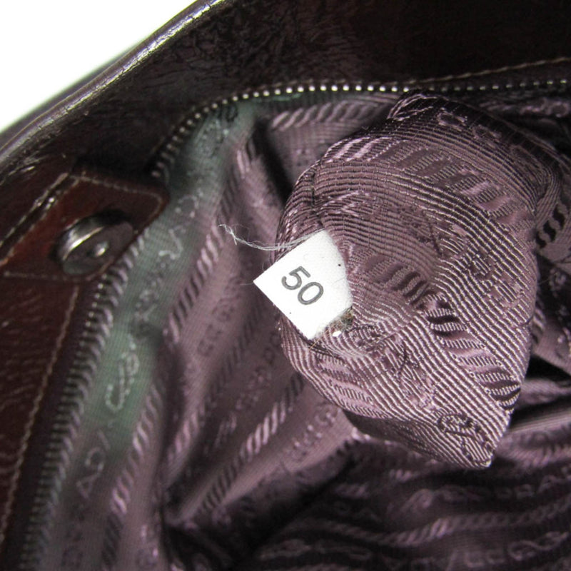 Prada Convertible Zippers Vernice Sfumata Brown Patent_leather Bag
