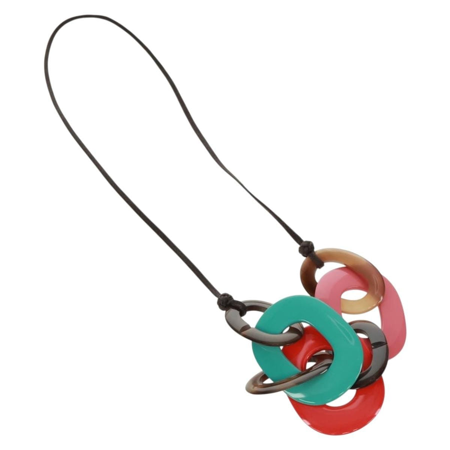 Hermes Karamba Lacquered Buffalo Horn And Waxed Cotton Multicolour Plastic Bijoux