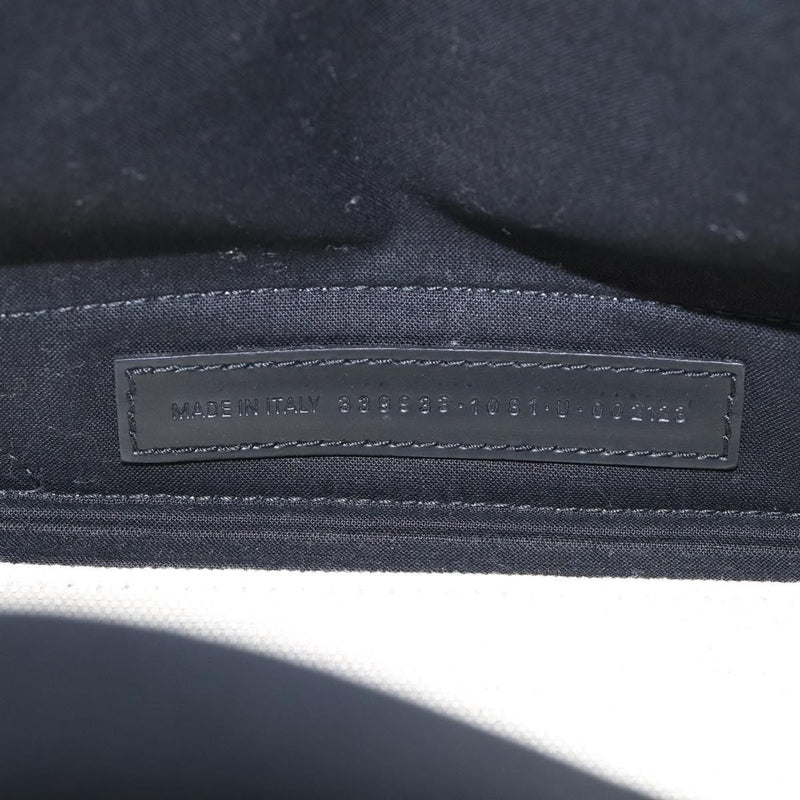 Balenciaga Navy Cabas Canvas With Leather White Bag