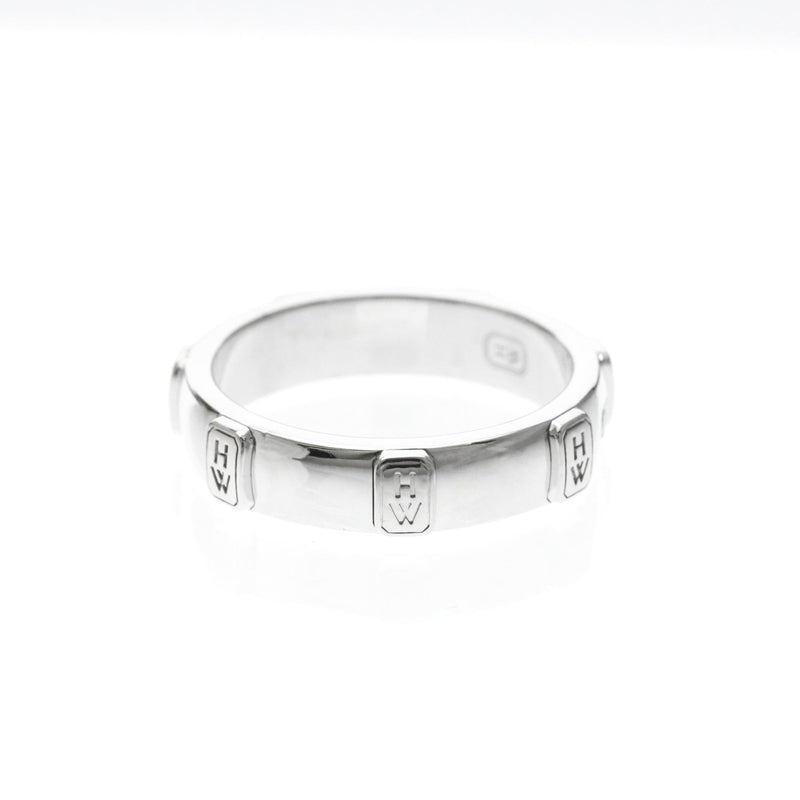 Harry Winston Hw Logo Band 18k White Gold With Diamond Silver White_gold Bijoux