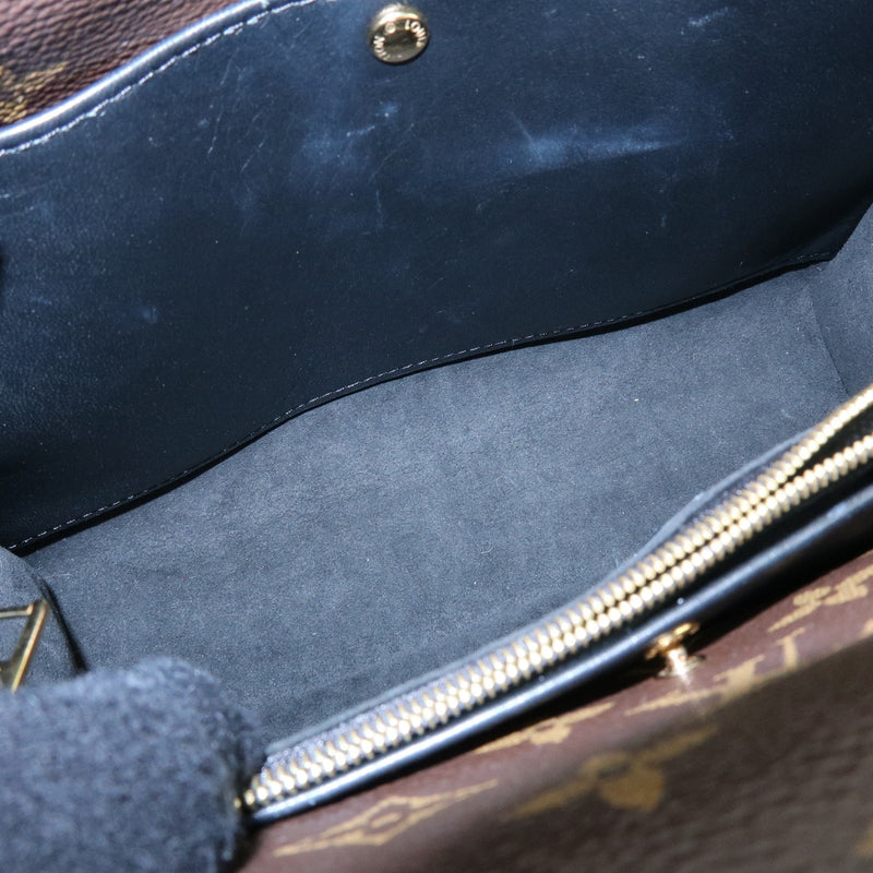 Louis Vuitton Double V Calfskin With Monogram Canvas Black Leather Bag