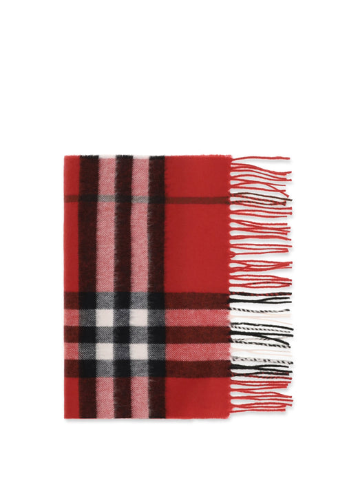Burberry Check Cashmere Scarf — Red Kashmir/capra Hircus Scarfs