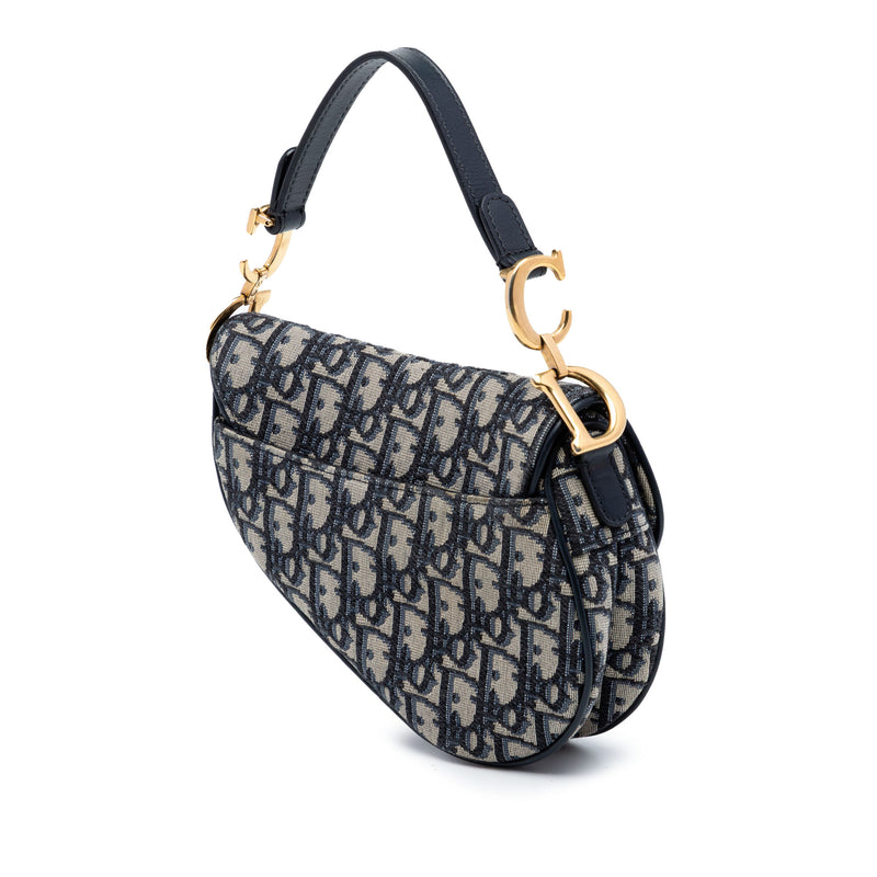 Mini Oblique Canvas Saddle Bag - Image 2