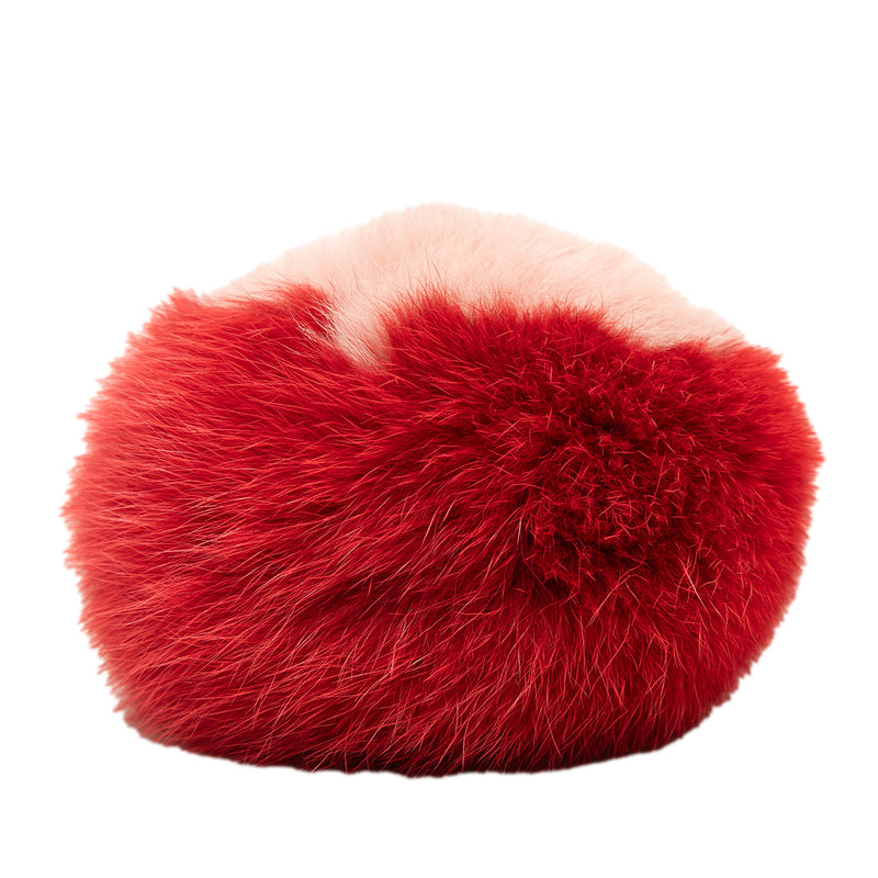 Nappa Shiny Fox Fur Heart Pom Pom Bag Charm - Image 3