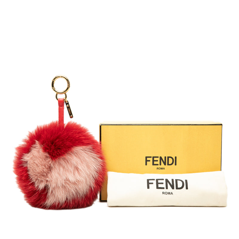 Nappa Shiny Fox Fur Heart Pom Pom Bag Charm - Image 5