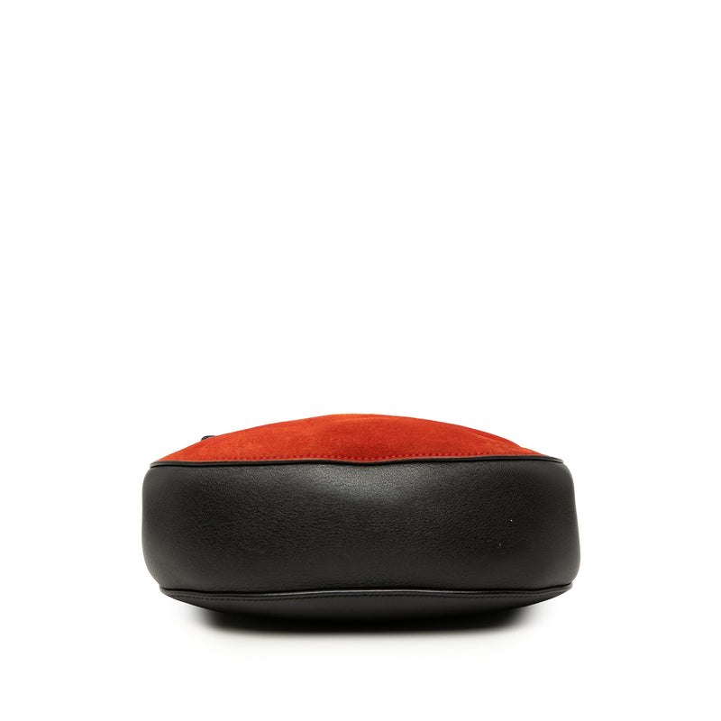 Small Bicolor Suede and Calfskin Drew Crossbody - Image 2
