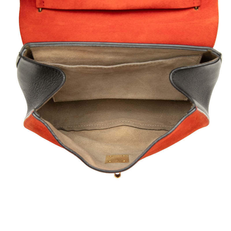 Small Bicolor Suede and Calfskin Drew Crossbody - Image 4
