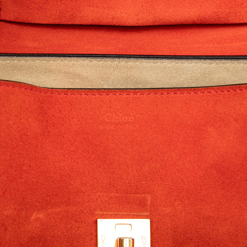 Small Bicolor Suede and Calfskin Drew Crossbody - Image 5