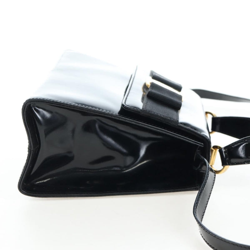 Salvatore Ferragamo Vala Patent Leather Black Patent_leather Bag