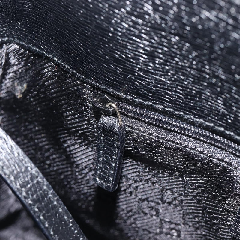 Gucci Vintage G Logo Canvas Black Leather Bag