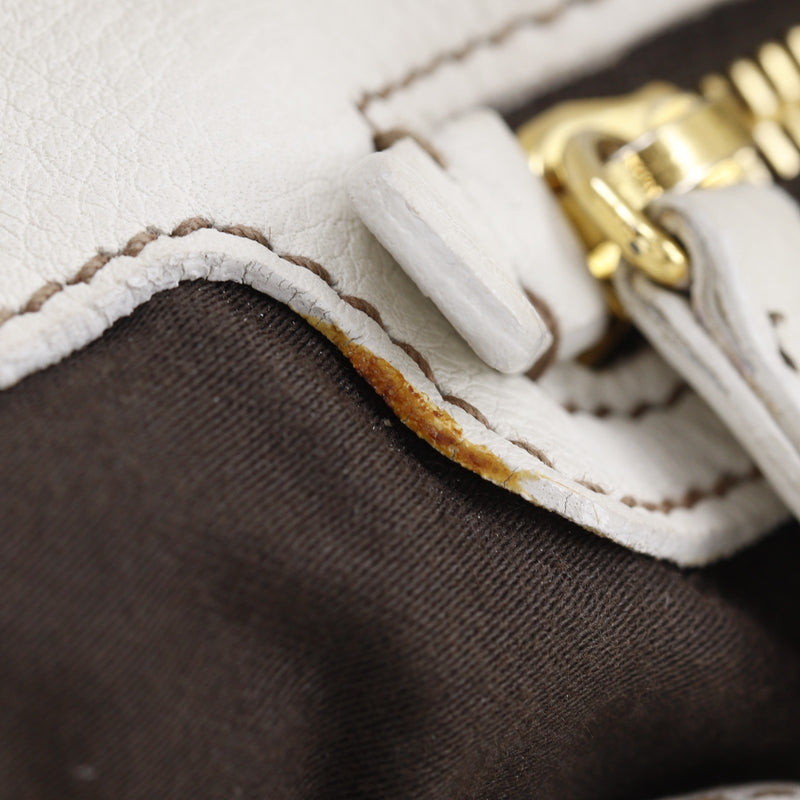 Miu Miu Madras Shoulder Leather Beige Bag