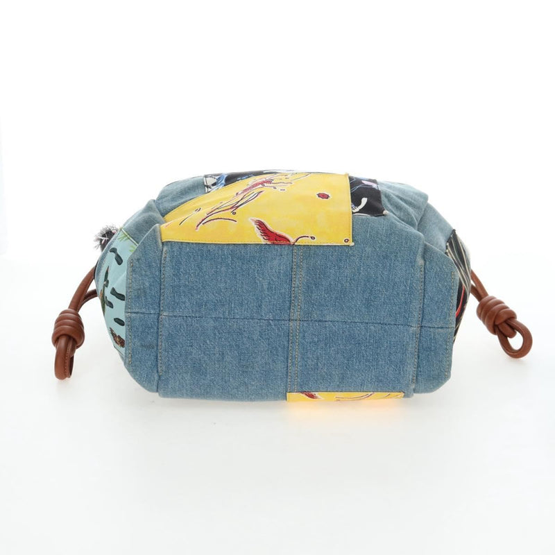 Loewe Paulas Ibiza Flamenco Knot Patchwork Denim And Leather Multicolour Denim_jeans Bag
