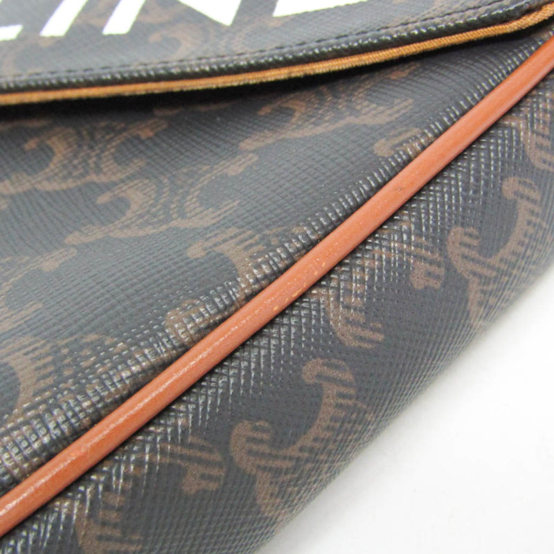 Celine Triangle Triomphe Coated Canvas Brown Bag