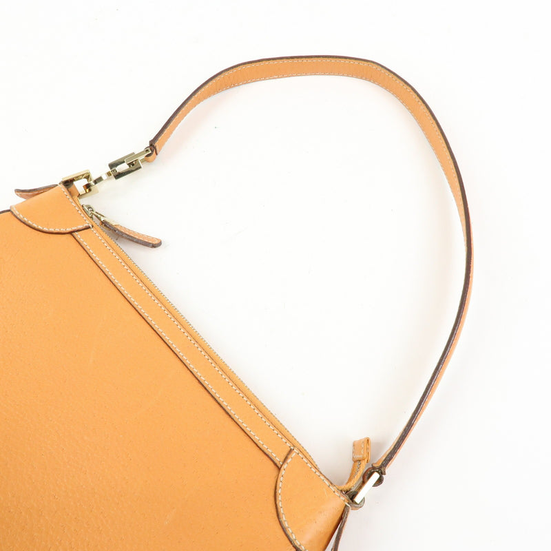 Salvatore Ferragamo Gancini Top Handle Leather Orange Bag
