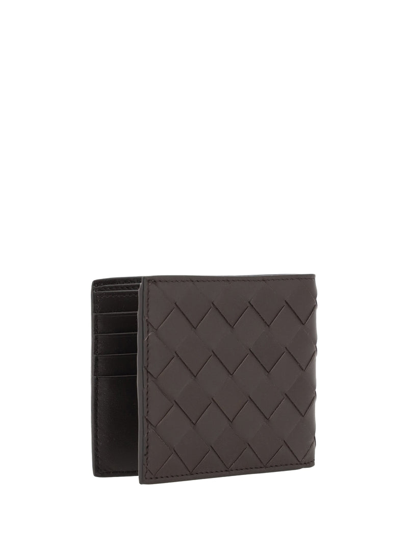 Bottega Veneta Intrecciato Woven Leather Wallet — Silver