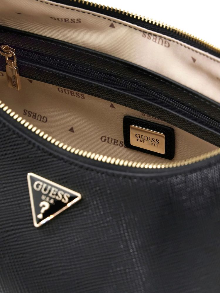 Guess Polyurethane Hobo Bag — Black
