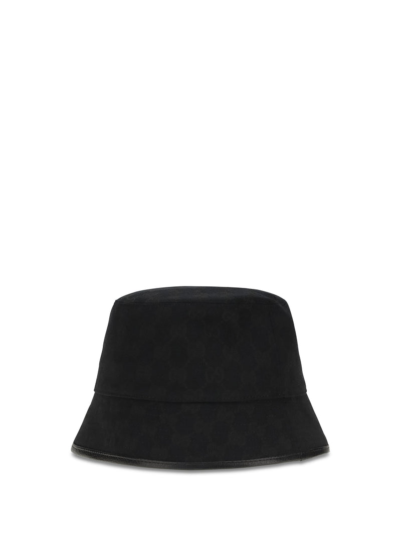 Gucci 8757404hbjs Gg Cotton Canvas Bucket Hat — Black Polyester; Cotton; Polyamide