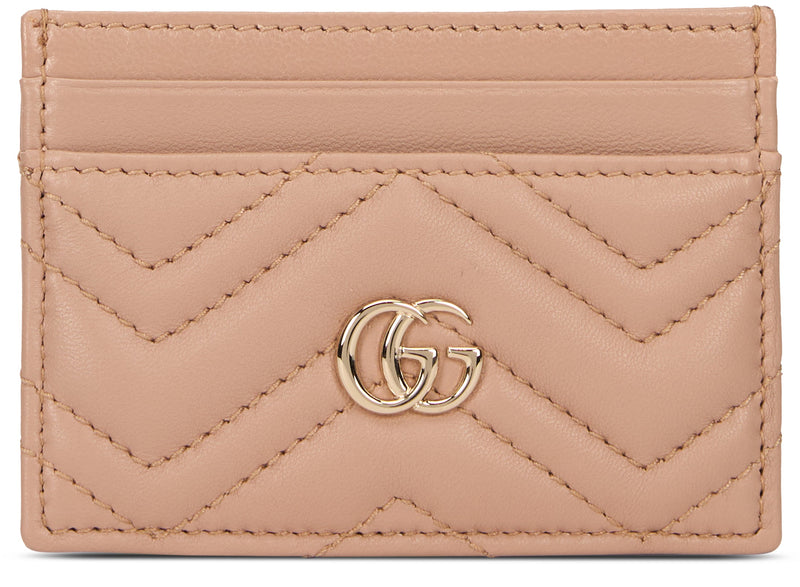 Gucci Quilted Calfskin Card Case — Beige Calf Skin Wallets & Purses
