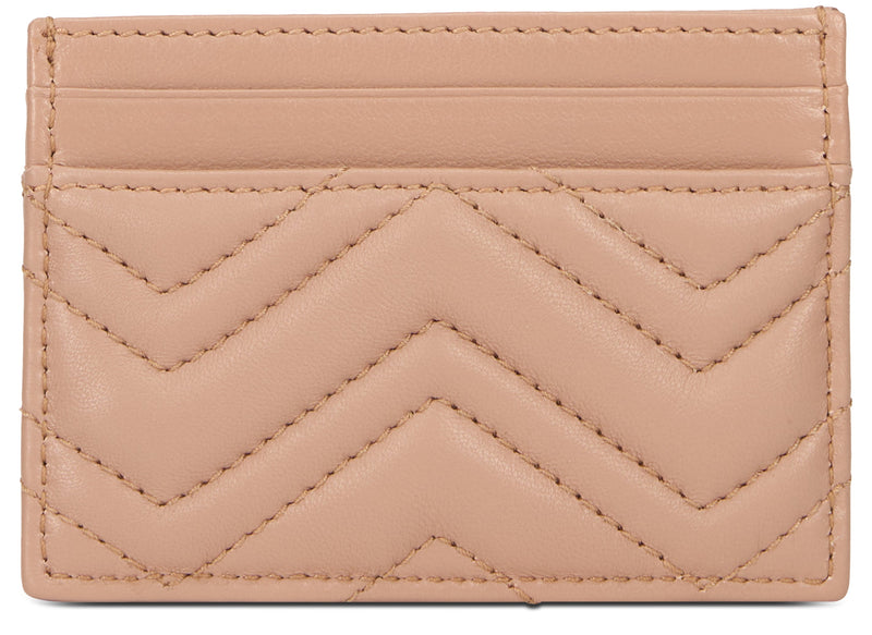 Gucci Quilted Calfskin Card Case — Beige Calf Skin Wallets & Purses
