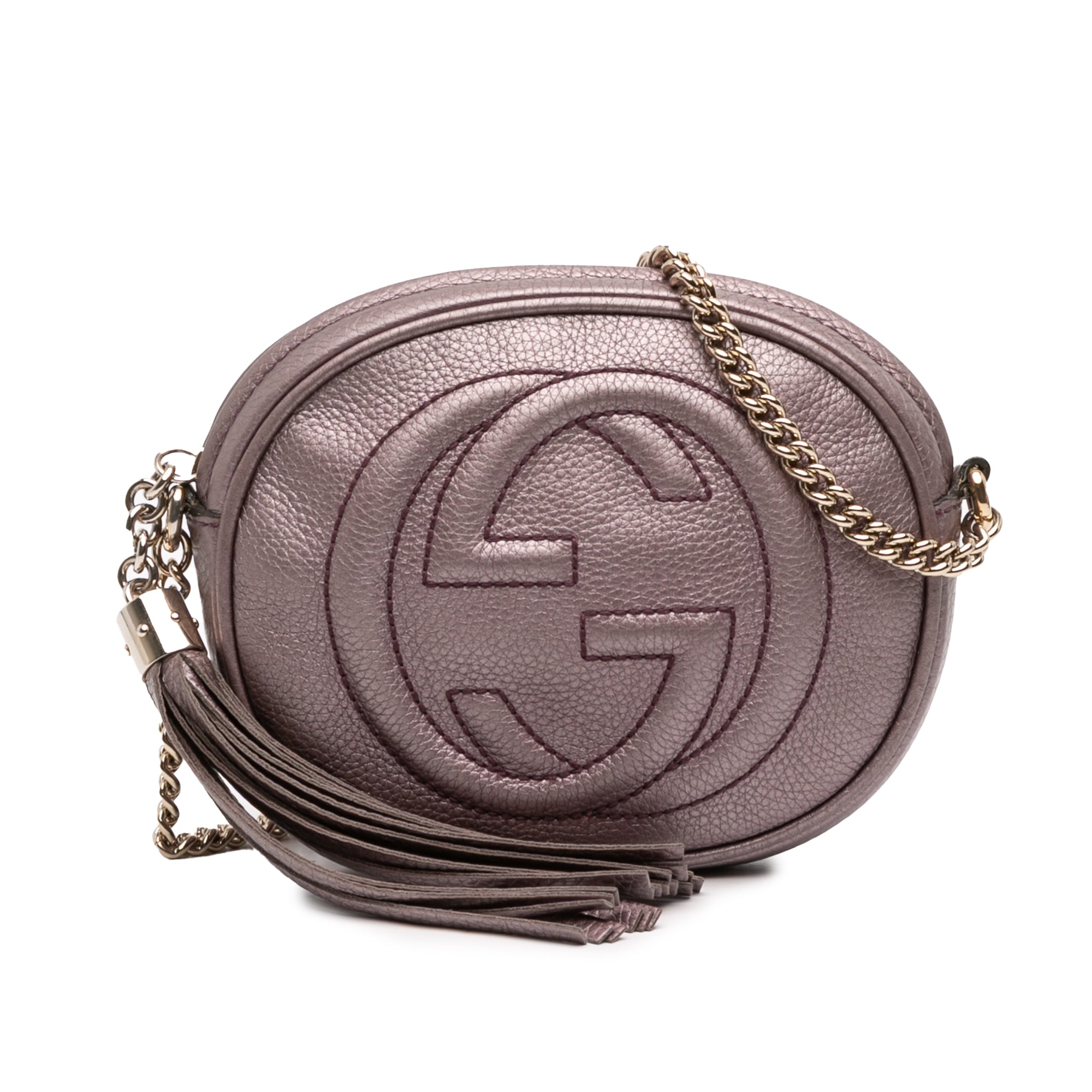 Mini Metallic Pebbled Calfskin Soho Chain Crossbody - Image 1