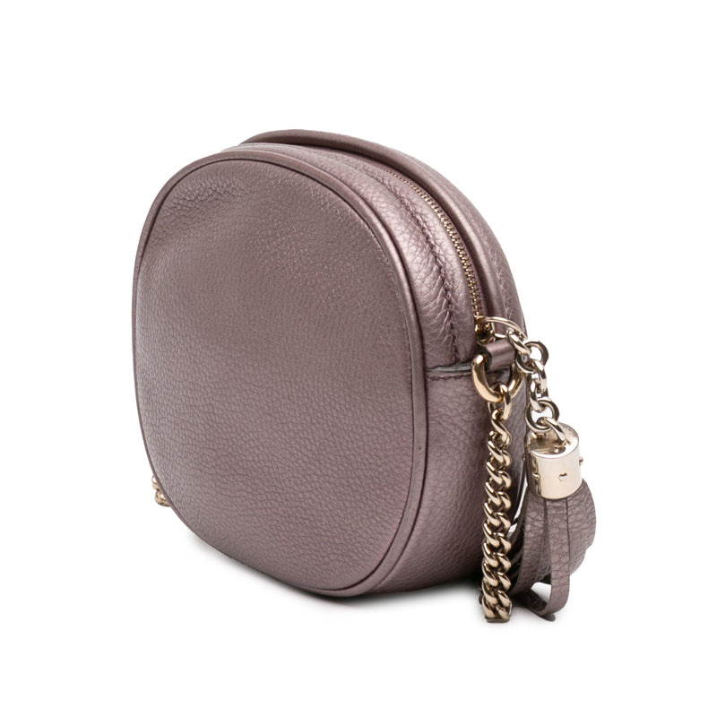 Mini Metallic Pebbled Calfskin Soho Chain Crossbody - Image 2