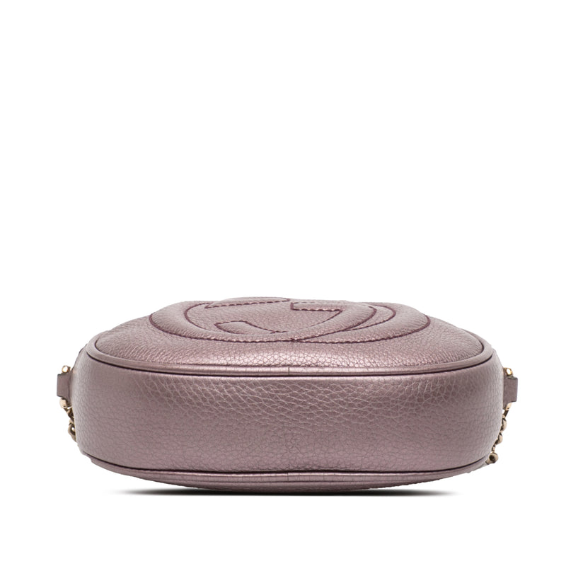 Mini Metallic Pebbled Calfskin Soho Chain Crossbody - Image 3