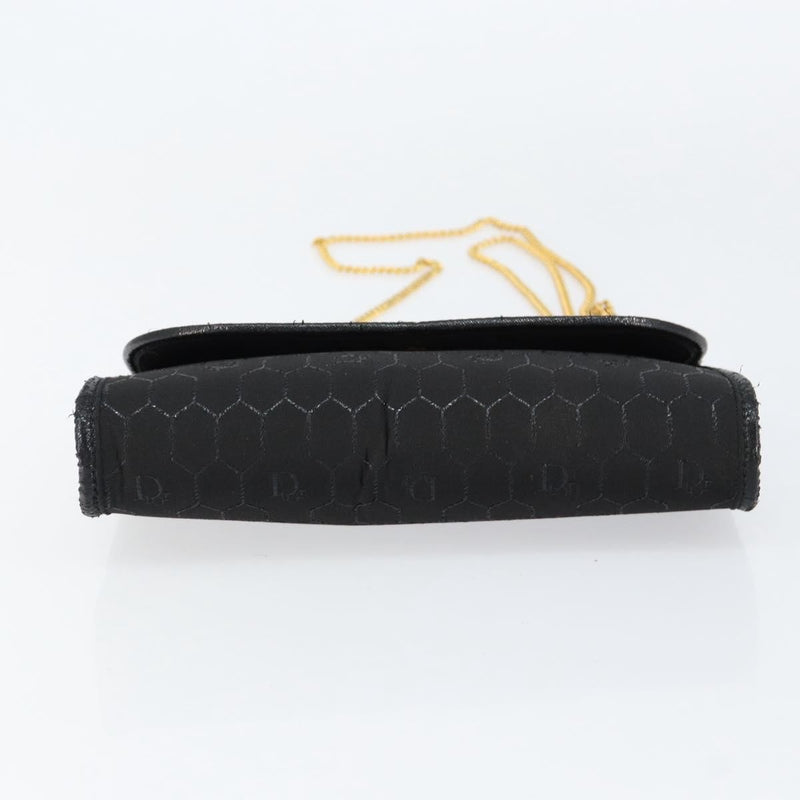 Christian Dior Vintage Honeycomb Canvas Black Bag