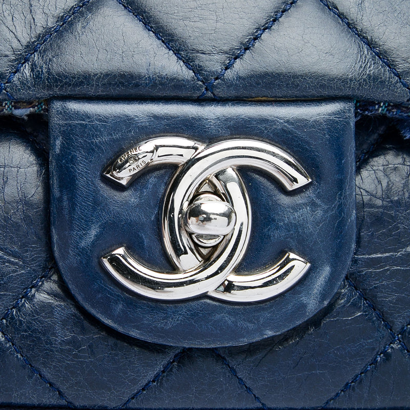 CC Wrinkled Lambskin and Tweed Shoulder Bag - Image 5