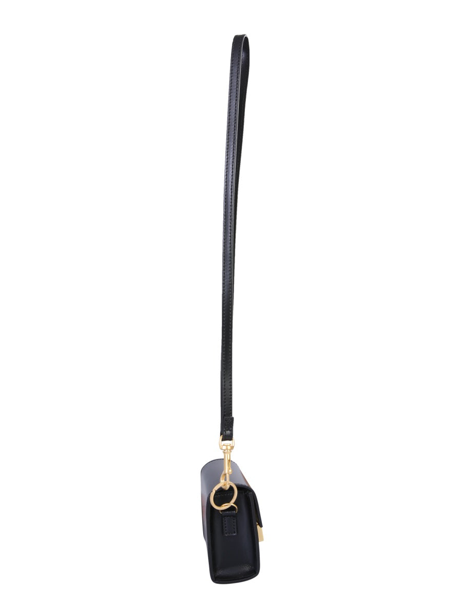 Gcds Logo-Detailed Shoulder Bag — Black Leather