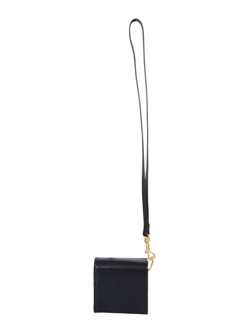 Gcds Logo-Detailed Shoulder Bag — Black Leather