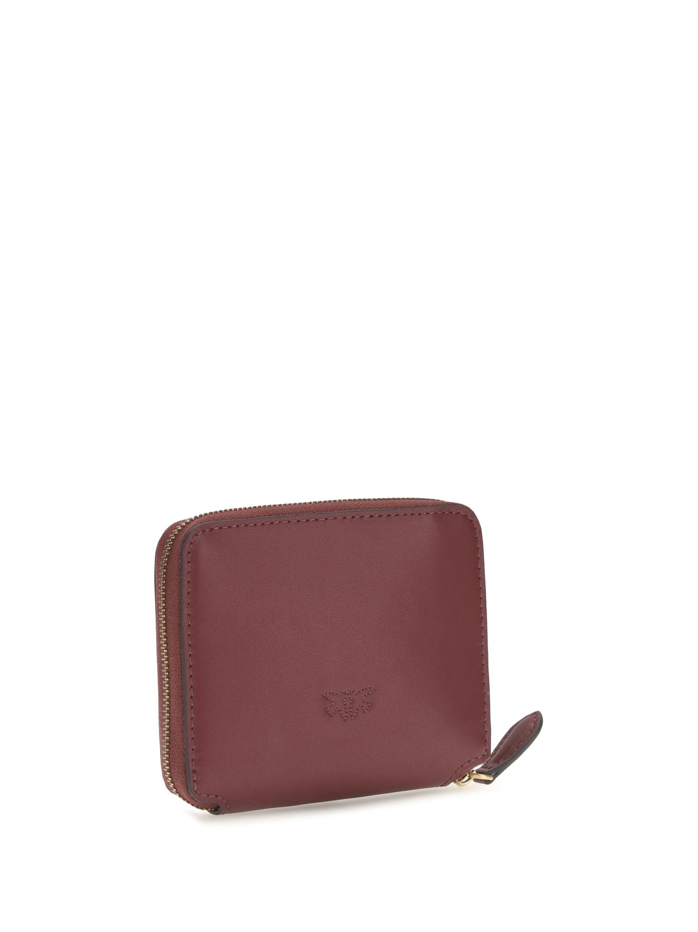 Pinko Zip-Around Calf Leather Wallet — Red (bos Taurus) & Purses
