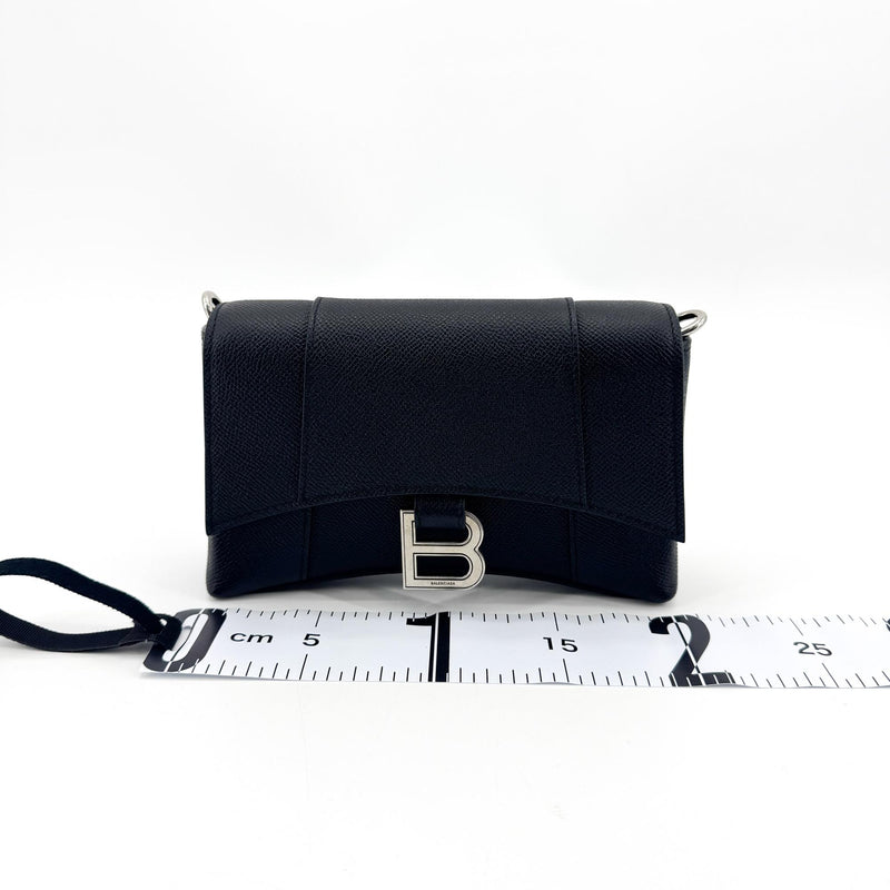 Balenciaga Hourglass Chain Leather Black Bag