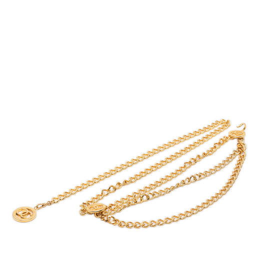 CC Gold Plated Medallion Triple Chain Belt - Image 1