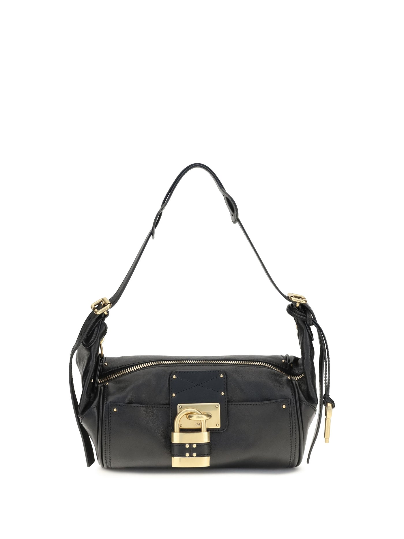 Chloé Paddington Shoulder Bag — Black Calf Leather