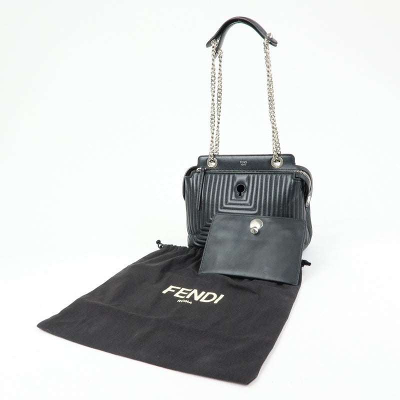 Fendi Dotcom Click Quilted Leather Black Bag