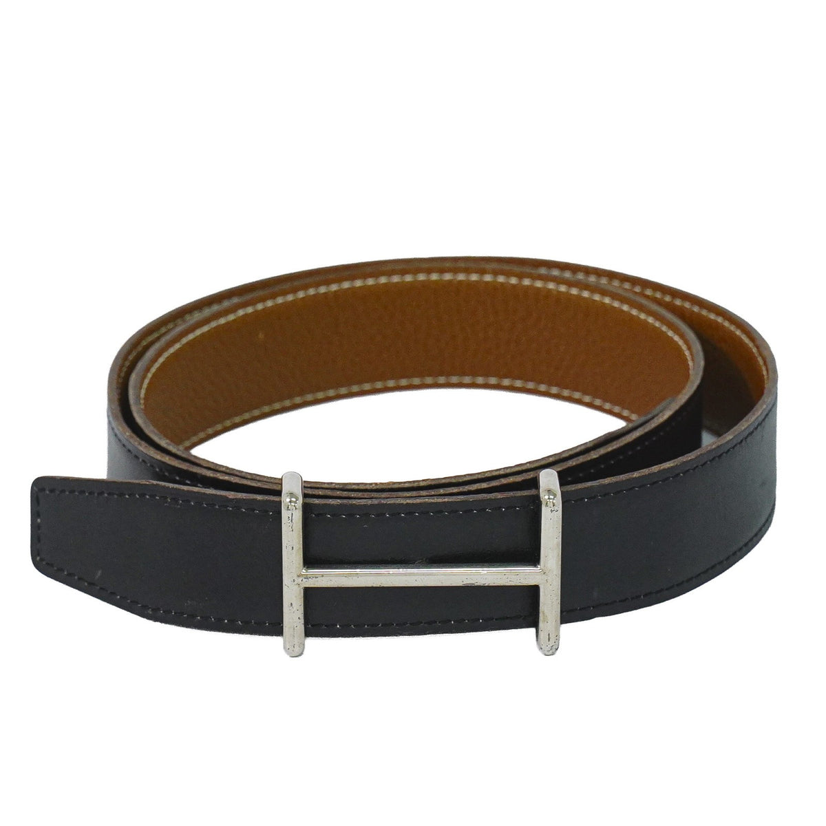 Hermes H Dancre Reversible Belt Leather Black