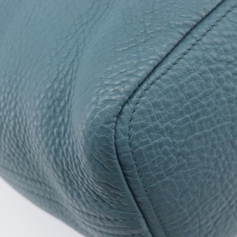 Prada Rolled Hobo Vitello Daino Blue Leather