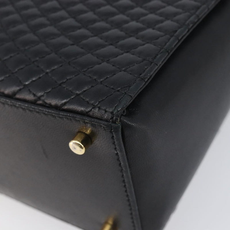 Bally Vintage Chain Quilted Leather Black Bag