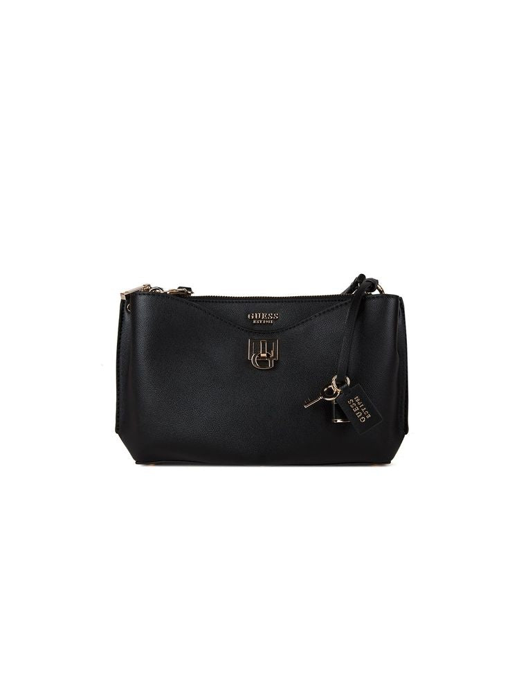 Guess Bianca Shoulder Bag — Black Polyurethane