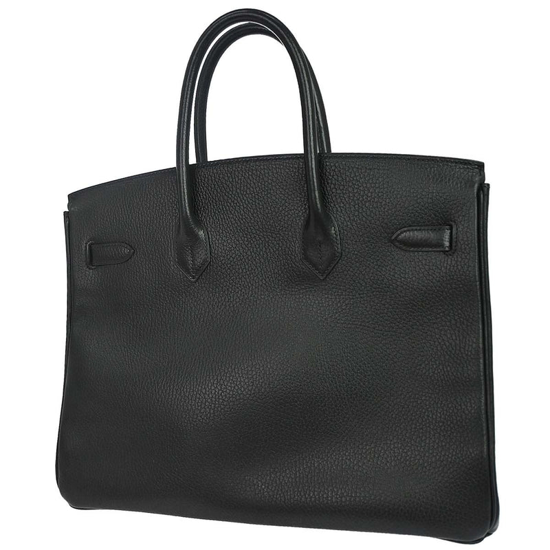 Hermes Birkin Black Ardennes With Gold Hardware Leather Bag