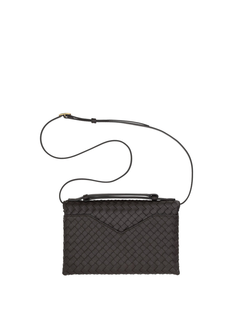Bottega Veneta Knot Lock Shoulder Bag — Black Lambskin Leather